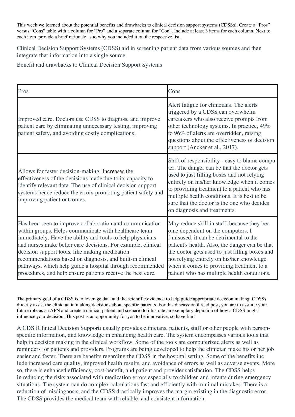 Preview image for NR 508 WEEK 5 INFORMATICS POST LATEST UPDATE